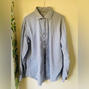 ✨Reaction Kenneth Cole Men’s Light Blue & White Plaid Dress Shirt | 17 | 34/35✨